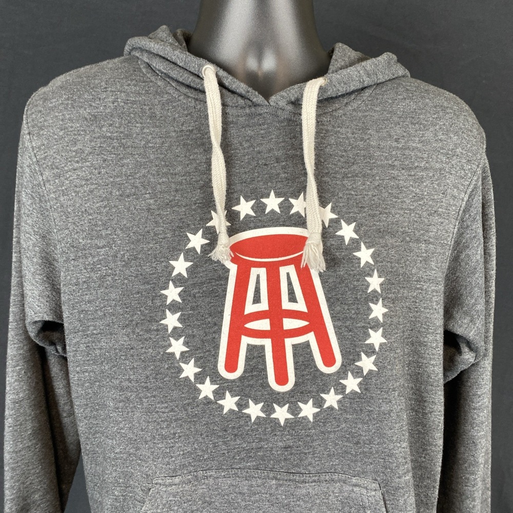 Barstool Sports Hoodie Mens Large Gray J America Pullover Sweatshirt Logo Stars